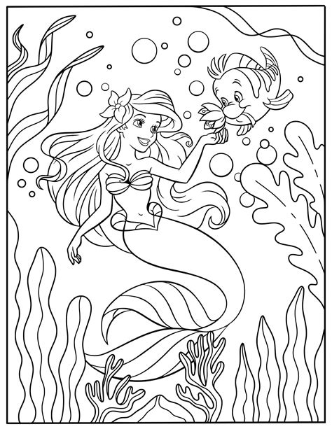 ariel coloring pages